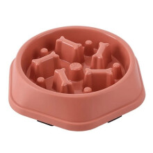 Red Slow-Feeding Dog & Cat Bowl – Non-Slip, Thickened, Easy to Clean, Maze Shape