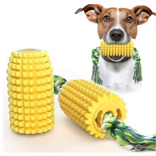 Chew toy - Indestructible rubber - Cotton straps - For medium-sized dogs - Clean teeth
