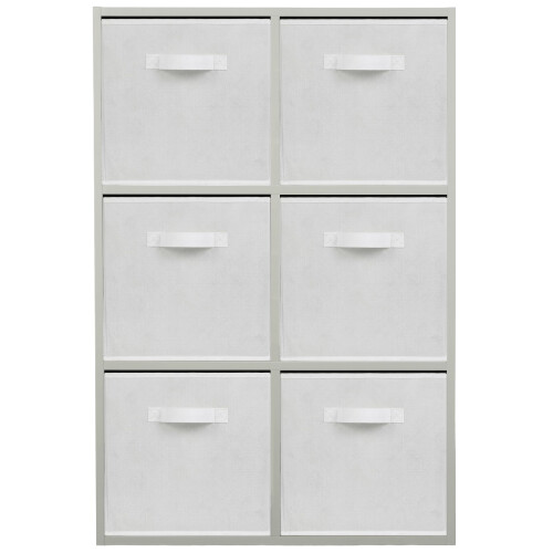Charles Jacobs (6 White Drawers) Charles Jacobs Grey 6 Cube Open Book Shelf Storage Unit 2