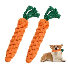 Dog Chew Toys - Noname - Carrot - Durable Cotton - 2pcs - Improved Dental Hygiene
