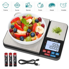 Dual Platform Digital Kitchen Scale 10kg 500g 0.01g High Precision USB Charge