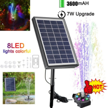 8 LED Solar Panel Powered Fountain Water Feature Pump Garden Pool Pond Aquarium