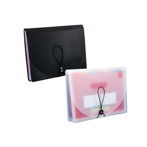 2-Piece A4 Document Organizer, 13 Expandable Compartments, Accordion-Style Paper File Storage