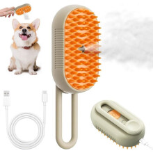 Spazzola a vapore 3 in 1, spazzola ricaricabile per gatti con pulsante spray, spazzola per la toelettatura