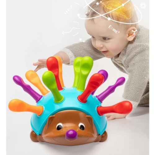 Educational Hedgehog Toy - Blue - Colorful Inserts - Easy Storage
