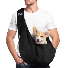 Pet Carrier Bag for Dogs and Cats, Adjustable Hands-Free Shoulder Bag for Small Dogs/Medium-Sized Dogs/Cats, Black