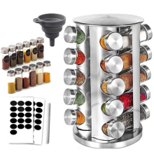 Revolving Spice Rack Jar 360 Rotating Stainless Steel Revolving Holder Stand UK