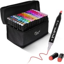 120 Colour Brush Pens Dual Tips Soft Fine Art Markers Drawing Watercolour Set