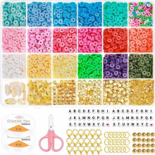 5080 Piece Clay Bead Bracelet Making Kit, Handmade Soft Ceramic Bead Set, Jewelry