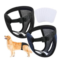 Packs of Washable Female Dog Diapers, Protective Dog Pants with 6 Sanitary Pads, Panties (XL)