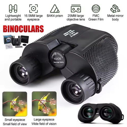 High Power 10 X 25 Binoculars Center Focus Compact Bird Watching Telescopes UK 1