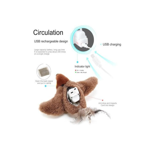 Interactive Toy - Flying Bird - Realistic Sounds - USB Charging - Soft Plush 1