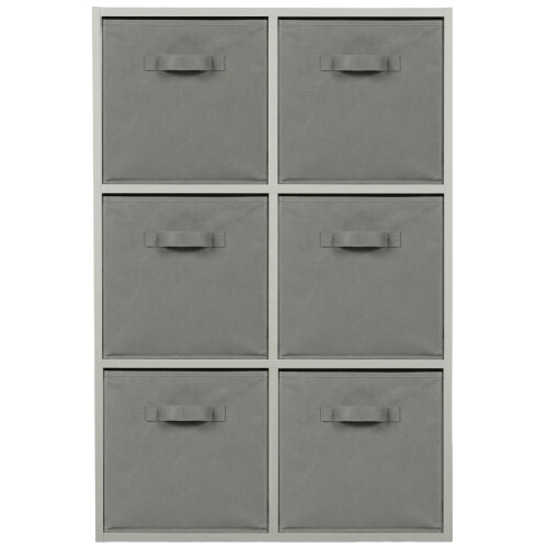 Charles Jacobs (6 Grey Drawers) Charles Jacobs Grey 6 Cube Open Book Shelf Storage Unit 2