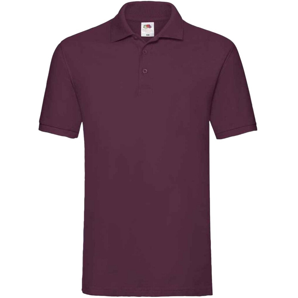 Fruit Of The Loom (M, Burgundy) Mens Premium Cotton Pique Polo Shirt