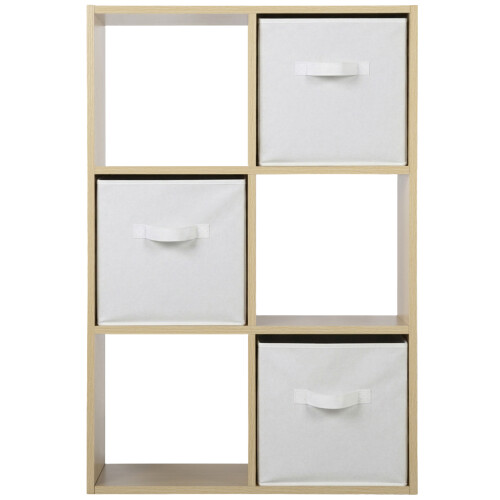Charles Jacobs (3 White Drawers) Charles Jacobs Oak 6 Cube Open Book Shelf Storage Unit 2