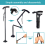 Portable Foldable Walking Stick w/LED Light Disability 5 Adjustable Height Cane 2