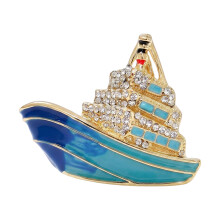 Broche de poitrine créative en forme de bateau, cadeau pour un