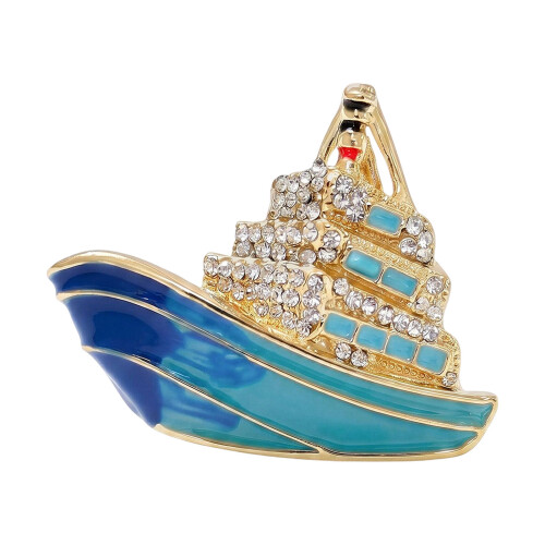 Broche de poitrine créative en forme de bateau, cadeau pour un