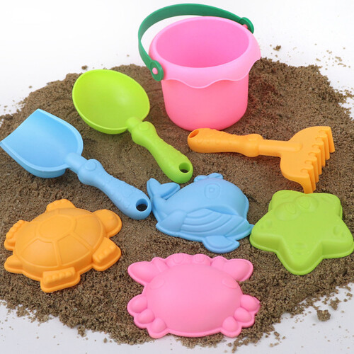 ensemble de jouets de sable vibrant 8PCS pour la plage-Rose