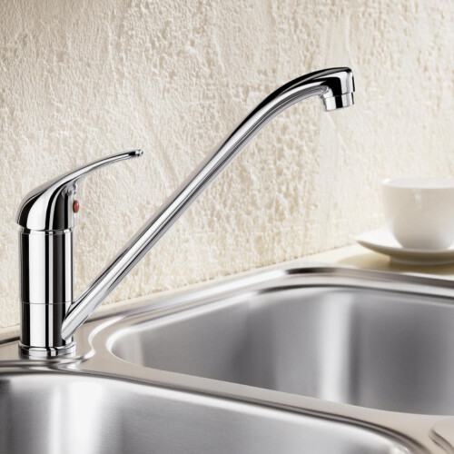 Blanco Daras Polished Chrome Single-Level High Pressure Kitchen Mixer Tap 1