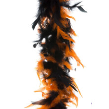Black Orange Feather Boa 45g 2m