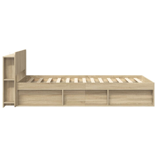 VidaXL vidaXL Bed Frame with Storage Sonoma Oak 75 x 190 cm Engineered Wood 1