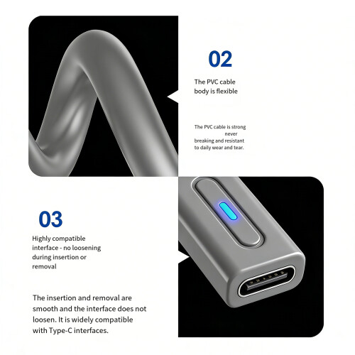 Câble d'alimentation durable de type C vers WiiU doté d'une 1