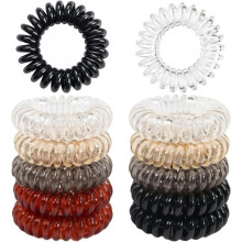 Élastiques à cheveux - Non spécifié - Spirale - Lot de 12 - TPU - 5 couleurs assorties