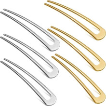 Lot de 6 épingles à cheveux métalliques simples en forme de U pour chignons