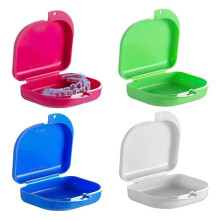 4 pezzi Scatola per protesi dentarie, scatola portaoggetti, custodia per protesi con fori di ventilazione, colore caramella per protesi dentarie, yd