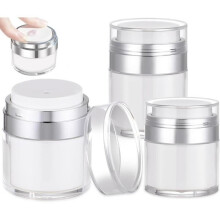 Lot de 3 flacons de crème sous vide - 15/30/50 ml - Pompe airless - Flacon de voyage rechargeable