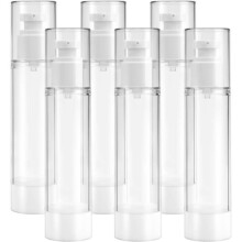 Lot de 6 flacons à pompe airless de 100 ml, flacons de voyage vides et réutilisables.
