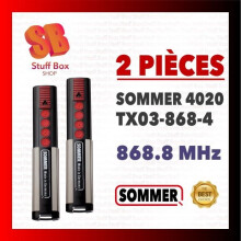 Fernbedienung – SOMMER 4020 TX03-868-4 – 3 Kanäle – 2 Stück – Sicherer Rolling-Code