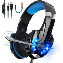 Noise-Canceling Gaming Headset - AUDBURN - Blue - Compatible with PS4-PS5-Xbox One-PC-Mac-Nintendo - Stereo - Wired