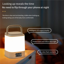Lampada LED Portatile con Luce Notturna e Display 'Ora, Lanterna Ricaricabile, Telecomando per Campeggio All'Aperto, Camera da Letto, Cameretta