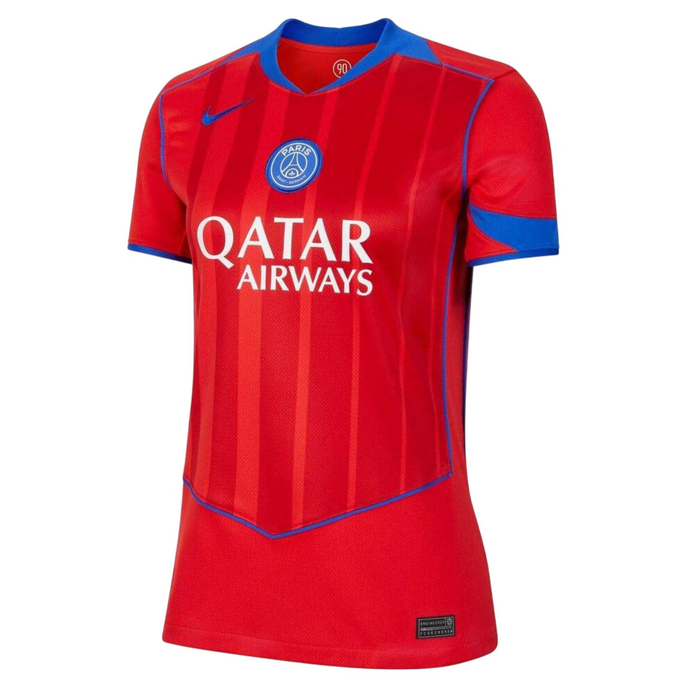 Nike (8 Uk, Red/Blue) Womens/Ladies Paris Saint Germain Fc Third Jersey