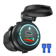 INF 12V/24V QC3.0 Car Charger with Protective Cover - Black