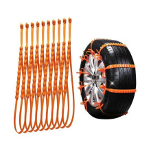 Chaînes à neige - Universelles - Lot de 10 - Orange - Installation facile - Compatibles avec les voitures