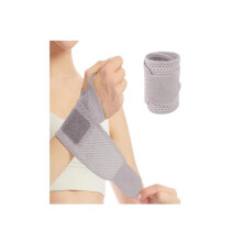 Support de poignet respirant, support de main, protection contre les entorses du poignet et des tendons, pour hommes et femmes (gris)