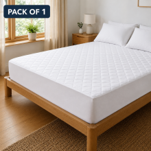 (Double 135x190cm, 1X) Quilted Mattress Protector 30cm Depth | 100% Microfiber Soft & Breathable Mattress Topper Covers