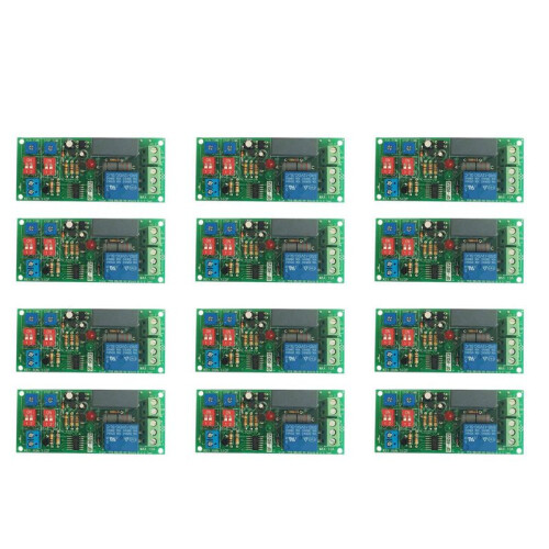 12PCs Dual  Adjustable Cycle Delay Timing Relay Repeat  OFF  Infinite Loop Timer Module AC 100V 110V 240V