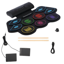 Electronic Drums Silicone Drum Set Hand Roll Drum Set Dual Built-in Speakers Battery Powered Drums UK Plug