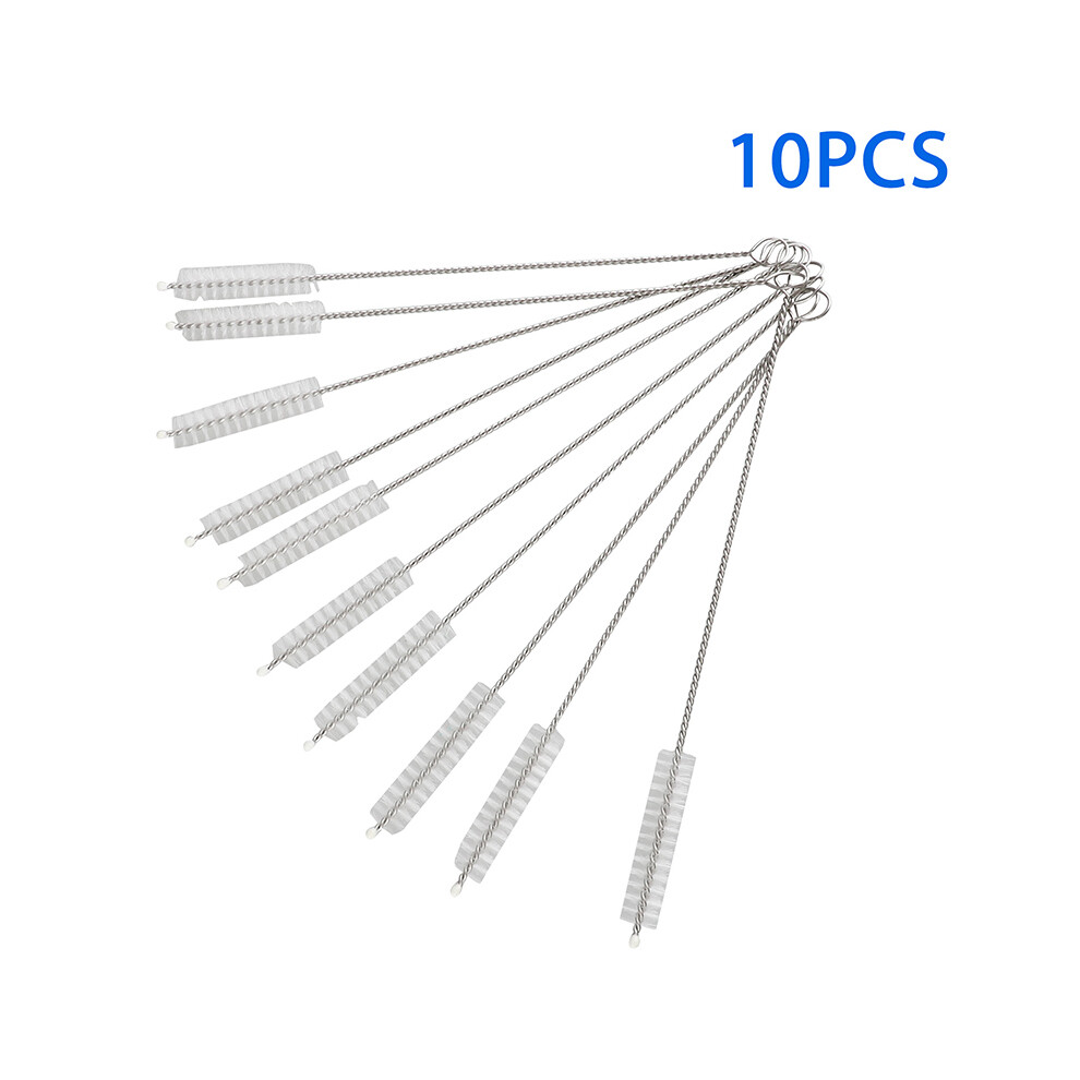 (10pcs) 20PCS Nylon Straw Cleaning Brushes with Stainless Steel Handle Drinking Pipe Cleaners