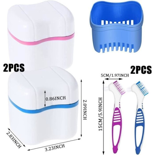 Denture storage box - Brand - Model - 2 cassettes and 2 cleaning brushes 1