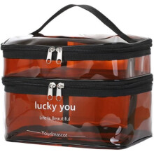 Trousse de toilette pour femme - Imperméable - Grande capacité - Double compartiment - Sac portable