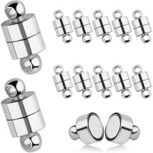 Lot de 24 fermoirs magnétiques pour bracelets, bijoux et colliers, accessoires de création de colliers (argent)