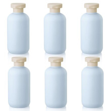 Lot de 6 flacons de shampoing de voyage, flacons de voyage rechargeables de 200 ml pour divers articles, flacons en plastique vides