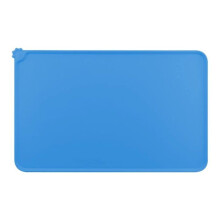 Tapis d'alimentation pour chat et chien, gamelle pour animaux, set de table, plateaux en silicone, antidérapant (bleu)