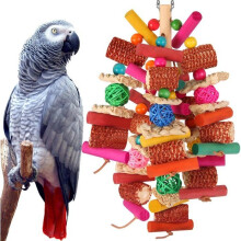 Jouet naturel à mâcher et à fouiller pour perroquets – Idéal pour les calopsittes, les perruches ondulées, les conures et autres oiseaux