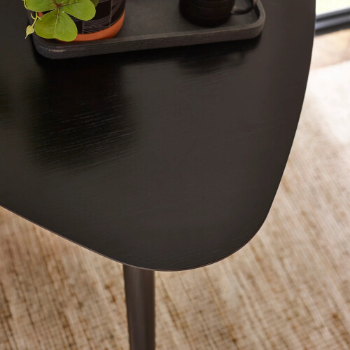 Athena Black Triangular 3 Seater Dining Table 2